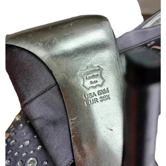 Nina Dark  Grey Slingback Heels With Embellishments Size 6.5 - Picture 9 of 10